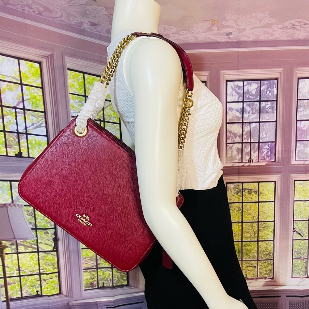 NWT Coach Deep Red Bryant Convertible Carryall  Satchel Shoulder Bag